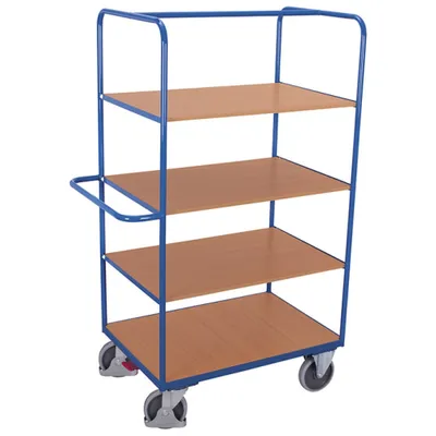 Produktbild von Etagenwagen hoch mit 3 klappbaren Böden Typ L + EasySTOP