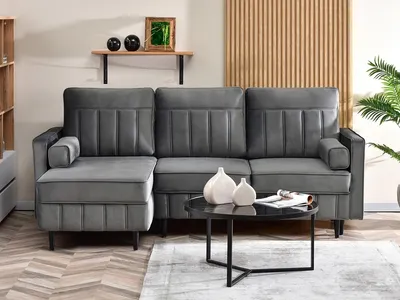 Produktbild von Ecksofa KARELY - grau / schwarz