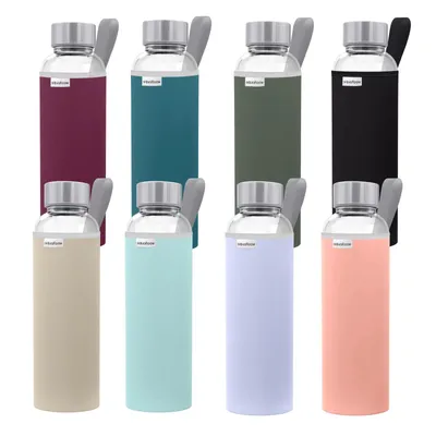 Obrázek produktu pro Aquafloow NeoGlass 700 ml skleněná láhev na vodu – černý neoprenový obal