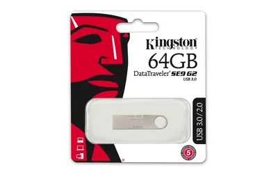 Obrázok produktu pre Kingston Technology DataTraveler SE9 G2 64GB, 64 GB, USB Typ-A, 3.2 Gen 1 (3.1 Gen 1), Bez krytu konektora, Strieborná