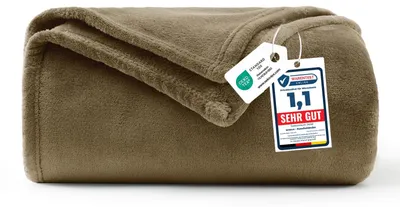 Produktbild von WAVVE Kuscheldecke Camel Decke – Flauschige Fleecedecke 150x200 cm, Warme Sofadecke & Wohndecke, Weicher Sofaüberwurf XL für Couch & Bett