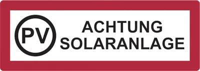 Produktbild von Dreifke® Feuerwehrschild, PV Achtung Solaranlage - DIN 4066 | Folie selbstkle...