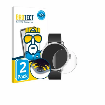 Produktbild von 2x BROTECT Fullscreen Schutzfolie für Withings ScanWatch 2 (38 mm) Displayschutz Folie Fullcover Klar Transparent
