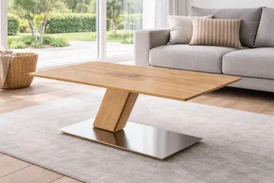 Produktbild von Sofatisch Wildeiche mit Stirnholzeinlage Couchtisch 110x70 #4336