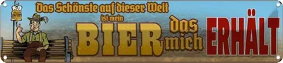 Produktbild von vianmo Blechschild 10x46 cm das schönste auf dieser Welt mein Bier Spruch Zitat