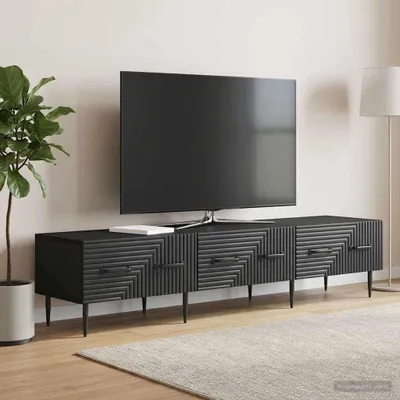 Produktbild von vidaXL TV-Schränk Schwarz 147 x 34,5 x 30 cm Holzwerkstoff