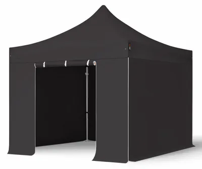 Immagine prodotto di TOOLPORT 3x3m gazebo pieghevole PES con laterali, PROFESSIONAL alluminio, nero