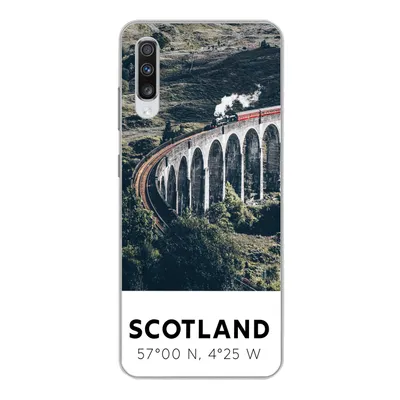 Produktbild von MuchoWow® Handyhülle Schutzhülle Hülle für Samsung Galaxy A70 Schottland - Zug - Sommer - Eisenbahn Silikon Softcase Handy Hülle - Schutzhaube