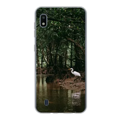 Produktbild von MuchoWow® Handyhülle Schutzhülle Hülle für Samsung Galaxy A10 Reiher - Wald - See Silikon Softcase Handy Hülle - Schutzhülle