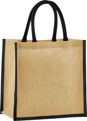 Immagine prodotto di Westford Mill - Borsa regalo, iuta inamidata, mini BC6981 (taglia unica) (naturale/nero)