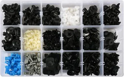 Immagine prodotto di Set-kit clip in plastica per auto ,confezione rivetti, fissaggi universali per veicoli ,carrozzeria ,accessori di fissaggio per Mazda 475 pezzi