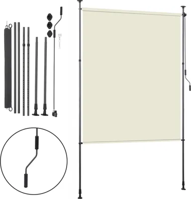 Immagine prodotto di Tenda verticale Jayseuw Tenda a rullo per esterni 150 x 270 cm Tenda a rullo per balconi con manovella Schermo privacy Tenda verticale senza foratura Protezione solare Protezione dal vento Crema