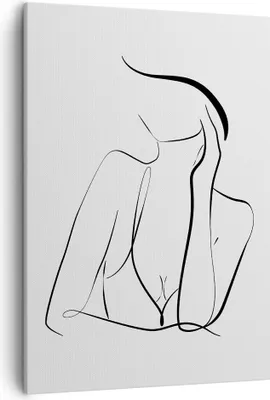 Produktbild von Bild auf Leinwand - Leinwandbild - Einteilig - Frau Linien Minimalismus - 50x70cm - Wand Bild - Wanddeko - Wandbilder - Leinwanddruck - Wanddekoration - Leinwand bilder - Wandbild - PA50x70-4488