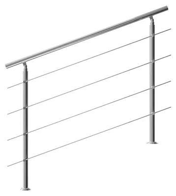 Produktbild von MONZANA® Treppengeländer Edelstahl Pflegeleicht 150cm mit 4 Querstreben Innen und Außen Handlauf Geländer Brüstung Balkon
