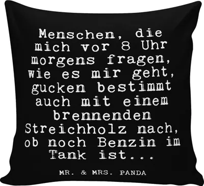Produktbild von Mr. & Mrs. Panda Sofakissen Menschen, die mich vor... - Schwarz - Geschenk, Kollegen, Deko Kissen, Dekokissen, 40x40, Kollegin, Arbeitskollege, Büroalltag, kuschelkissen