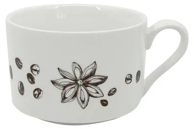 Produktbild von Porzellan Kaffeetasse Gewürz Serie 250ml cremefarben mit Kaffeebohnen-Dekor