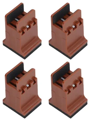 Image de Lot de 4 rehausseurs de meubles réglables avec fixation à vis, rehausseurs en caoutchouc pour canapés et lits, adaptés aux meubles lourds, couleur marron