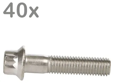 Productafbeelding van 40 wielbouten M7x32, roestvrij staal, geschikt voor BBS, Rial, Schmidt, O.Z., Dynatech en Carline velgen