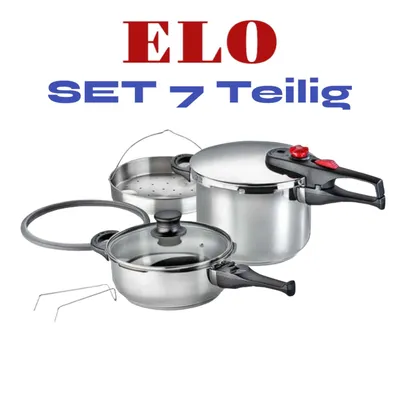 Produktbild von ELO Schnellkochtopf SET Schnellkochpfane , 22 cm , 6 + 3 Liter , Praktika Plus