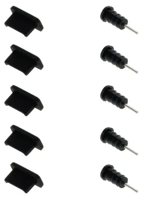 Produktbild von 5x Staubschutzkappe für USB-C Anschluss + Kopfhörer Buchse, Staubschutz Abdeckung für Handy Smartphone Tablet Laptop - Staubschutzabdeckung Anti Dust Plug Cover Staubschutzstöpsel Staubstecker Stopfen