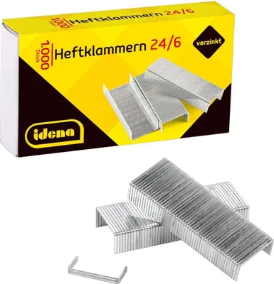 Produktbild von Idena Heftklammern 24/6 1.000 Stück, verzinkt