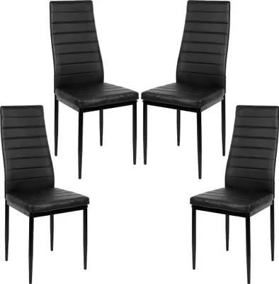Produktbild von Esszimmerstühle 4-er SET, Kunstleder Schwarz