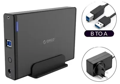 Zdjęcie produktu dla Obudowa dysku twardego, połączenie USB, obsługuje dyski HDD 3,5 cala, wtyk USB 3.0 typu C (EU)