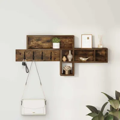 Zdjęcie produktu dla Maison Exclusive – szafka nocna do zawieszenia na ścianie, dąb wędzony, 100 x 12 x 43,5 cm
