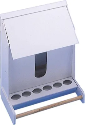 Immagine prodotto di Nobby distributore di cibo in plastica per canarini 25 cm - 2 scomparti, capacità di riempimento 2,1 kg bianco