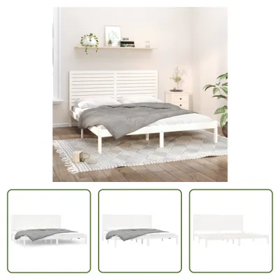 Produktbild von The Living Store Massivholzbett Weiß 180x200 cm