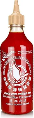 Produktbild von Flying Goose Siriacha Chilisauce scharf mit Knoblauch - 12 x 455 ml Karton