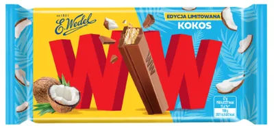 Zdjęcie produktu dla Czekolada mleczna z kokosem E. Wedel 47 g