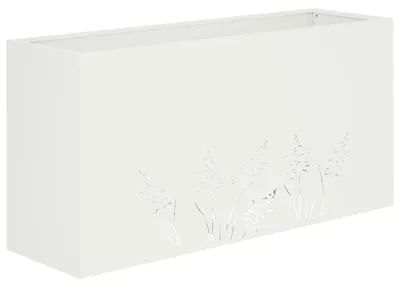 Obrázok produktu pre vidaXL Záhradný kvetináč, biela, 100 x 20 x 49 cm, z ocele