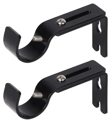 Produktbild von 2 Stück Gardinenstangenhalterungen aus robustem, stabilem Edelstahl, längenverstellbar, beschichtet, vielseitig einsetzbar, hohe Härte – ideal für Zuhause.