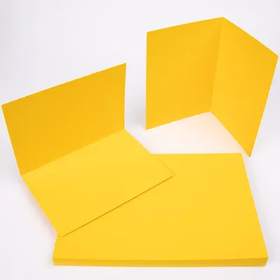 Produktbild von 50 x Klappkarten DIN A6 blanko Tonkarton Geschenkkarten - Sonnengelb