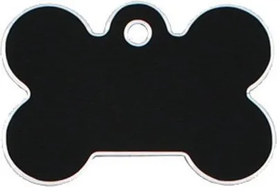 Produktbild von Adressanhänger mit Gravur - Knochen groß - schwarz mit Silberrand