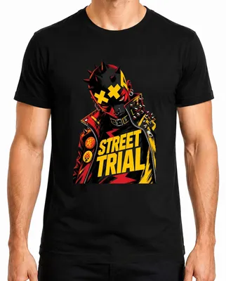 Productafbeelding van Street Trial Cyberpunk Punk Rock T-shirt voor heren, zwart, maat L