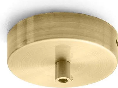 Imagen del producto de Roseta metálica redonda Alice Messing IP20 para lámparas colgantes: base de techo moderna, conexión central, instalación sencilla.