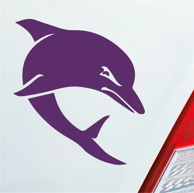Produktbild von Auto Aufkleber Böser Delphin Delfin Angry Dolphin Tier Tuning 10x9 cm Lila Sticker Heckscheibenaufkleber