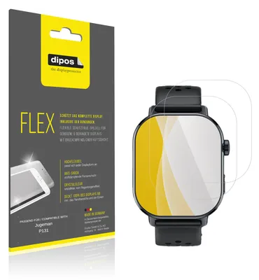 Produktbild von 2x Schutzfolie für Jugeman P131 Folie, 100% Displayabdeckung, dipos Flex