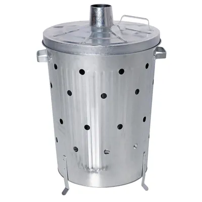 Produktbild von Verbrennungstonne 75l Metall Verzinkt mit Deckel Gartenabfall Verbrenner Brenntonne Garten Feuertonne