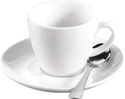 Produktbild von Esmeyer 6 Espresso-Tassen 0,10 ltr mit Untertasse - aus weißem, schweren Porzellan Form BISTRO , 433-214