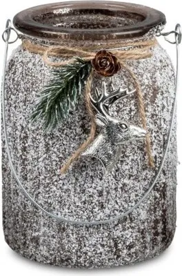 Produktbild von Formano Winterliches Windlicht Leuchter geeist 9x7cm