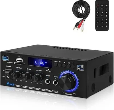 Zdjęcie produktu dla Wzmacniacz hifi AK45 bluetooth 40W stereo z mikrofonem karaoke USB