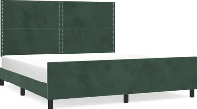 Obrázok produktu pre vidaXL Posteľný rošt s čelom Tmavo zelená 180x200 cm Velvet