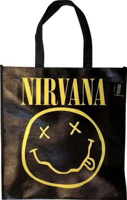 Obrázek produktu pro Nirvana Yellow Happy Face Taška na rameno Black