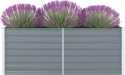 Produktbild von vidaXL Zvýšená postel 160 x 80 x 45 cm Pozinkovaná ocel šedá