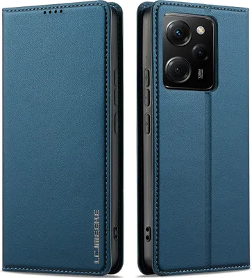 Image de Etui magnétique en cuir pour Xiaomi Redmi Note 12 5G/Poco X5, avec fente pour carte et fonction stand Bleu