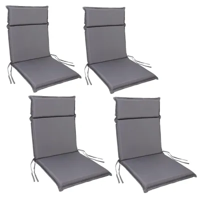 Produktbild von Albatros Gartenstuhl Sitzauflage 4er Set Gartenstuhlauflagen Sitzpolster Sitzkissen Outdoor Anthrazit 99x45cm, Hochlehner Auflage UV Beständig wasserabweisend geeignet für Klappstühle und Stapelstühle