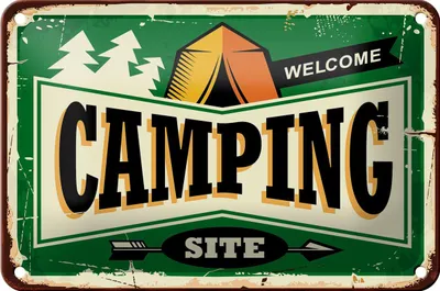 Produktbild von Blechschild Retro 18x12cm Camping welcome